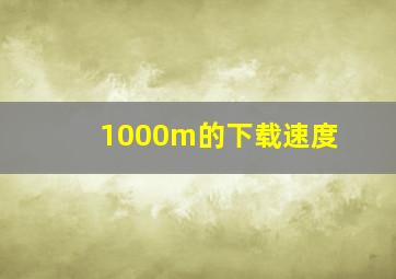 1000m的下载速度