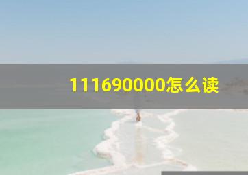 111690000怎么读