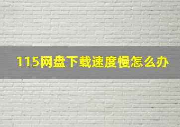 115网盘下载速度慢怎么办