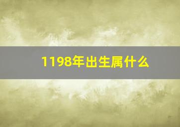 1198年出生属什么