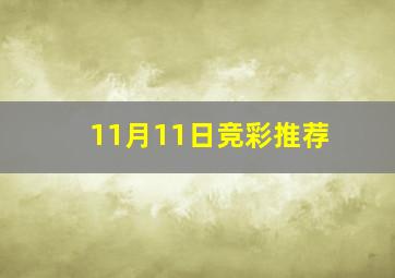 11月11日竞彩推荐