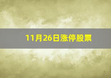 11月26日涨停股票