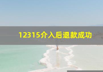 12315介入后退款成功