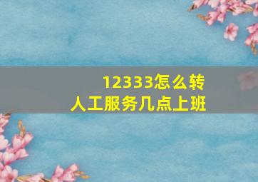 12333怎么转人工服务几点上班