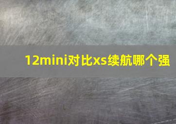 12mini对比xs续航哪个强