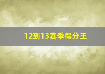 12到13赛季得分王