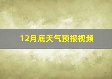 12月底天气预报视频