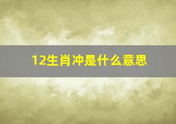 12生肖冲是什么意思