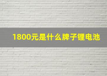 1800元是什么牌子锂电池