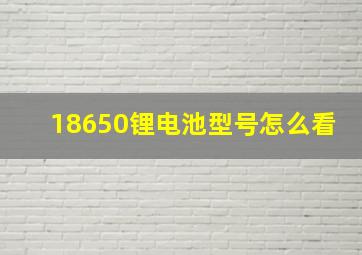 18650锂电池型号怎么看