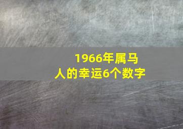 1966年属马人的幸运6个数字