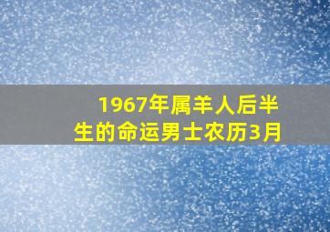 1967年属羊人后半生的命运男士农历3月