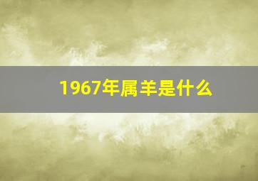 1967年属羊是什么