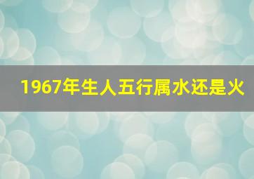 1967年生人五行属水还是火