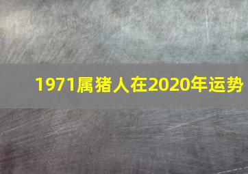 1971属猪人在2020年运势