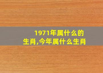 1971年属什么的生肖,今年属什么生肖