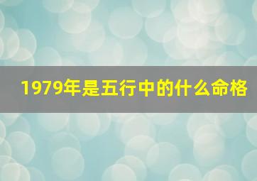 1979年是五行中的什么命格