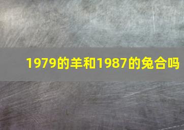 1979的羊和1987的兔合吗