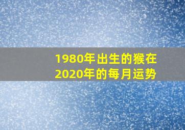 1980年出生的猴在2020年的每月运势