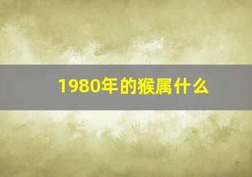 1980年的猴属什么