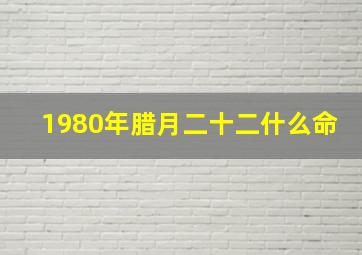 1980年腊月二十二什么命