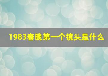 1983春晚第一个镜头是什么