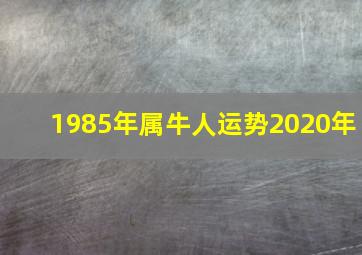 1985年属牛人运势2020年