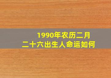 1990年农历二月二十六出生人命运如何