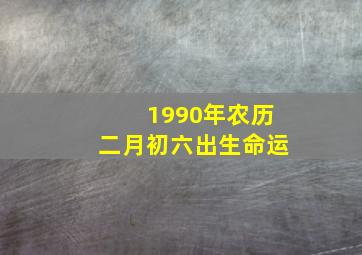 1990年农历二月初六出生命运