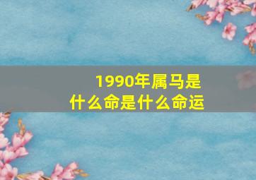 1990年属马是什么命是什么命运