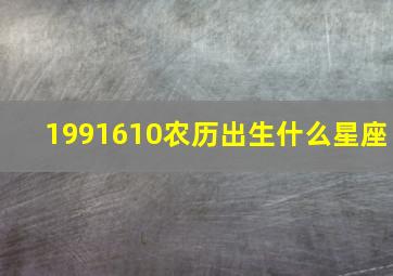 1991610农历出生什么星座