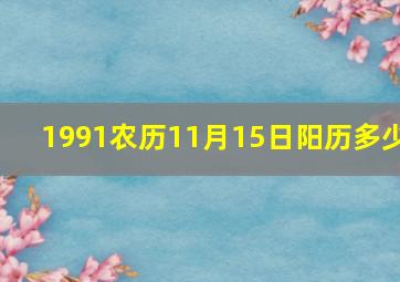 1991农历11月15日阳历多少