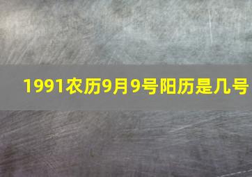 1991农历9月9号阳历是几号