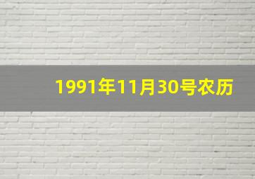 1991年11月30号农历