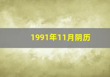 1991年11月阴历