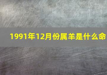 1991年12月份属羊是什么命