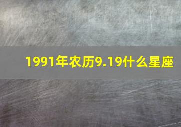 1991年农历9.19什么星座