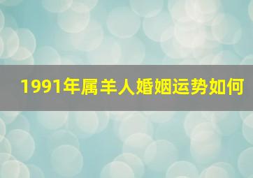 1991年属羊人婚姻运势如何