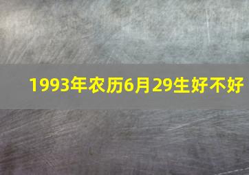 1993年农历6月29生好不好