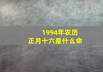 1994年农历正月十六是什么命