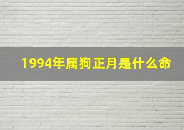 1994年属狗正月是什么命