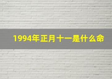 1994年正月十一是什么命