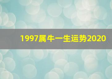 1997属牛一生运势2020