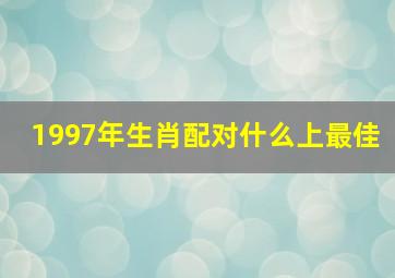 1997年生肖配对什么上最佳