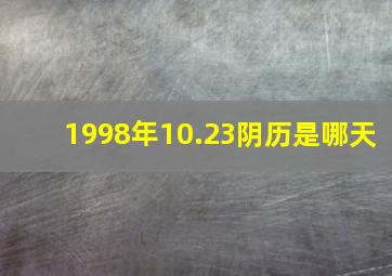 1998年10.23阴历是哪天