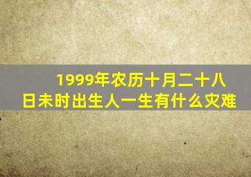 1999年农历十月二十八日未时出生人一生有什么灾难