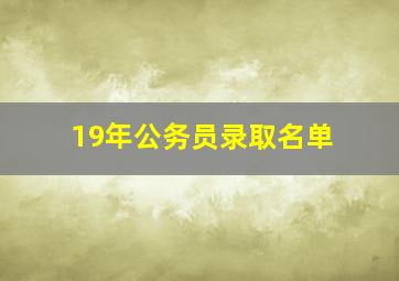 19年公务员录取名单