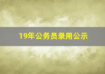 19年公务员录用公示