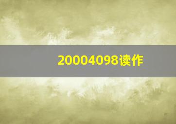 20004098读作