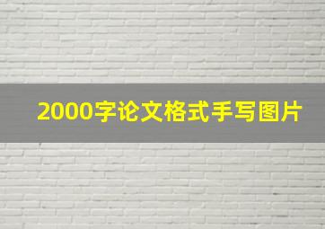 2000字论文格式手写图片